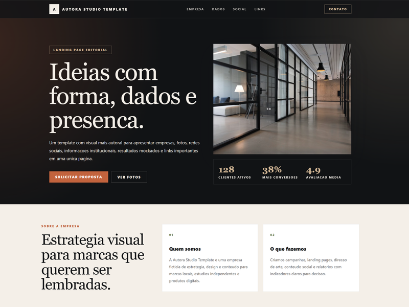 Prévia de landing page